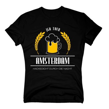 Amsterdam - JGA Tour - Hackedicht durch die Nacht - Herren T-Shirt - Party Team dunkelblau-weiss S