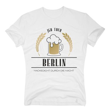 Berlin - JGA Tour - Hackedicht durch die Nacht - Herren T-Shirt - Brutigam Team weiss-gold 5XL