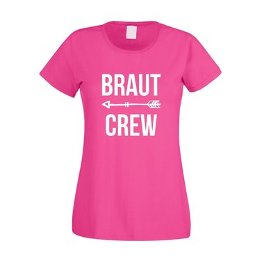 Braut Crew - Pfeil - Damen JGA-Shirt - Trauzeugin Junggesellin Hochzeit Party weiss-schwarz XXL