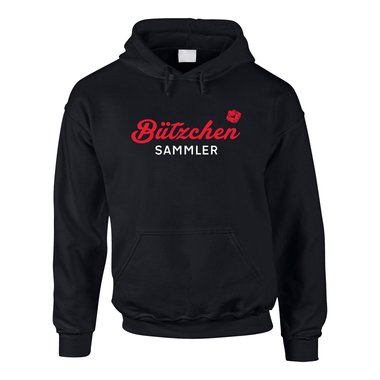 Btzchen Sammler - Herren Hoodie - Volksfest Karneval Oktoberfest Feiern Kuss XS grau-schwarz