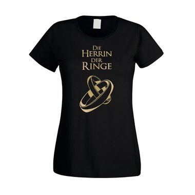 Die Herrin der Ringe - JGA Damen T-Shirt - Hochzeit Ring Ehe Heirat Film Fan JGA fuchsia-schwarz XS