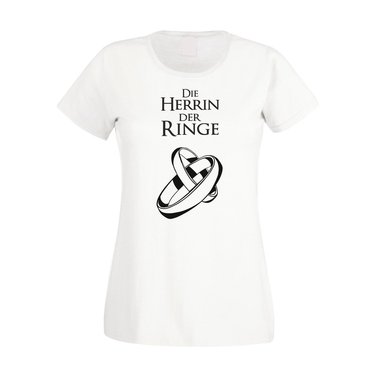 Die Herrin der Ringe - JGA Damen T-Shirt - Hochzeit Ring Ehe Heirat Film Fan JGA fuchsia-schwarz XS