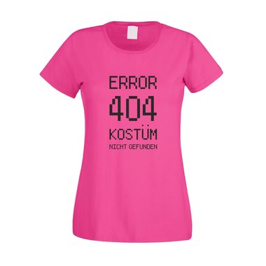 Error 404 - Kostm nicht gefunden - Damen T-Shirt - Verkleidung Party Humor Spa weiss-rot XXL