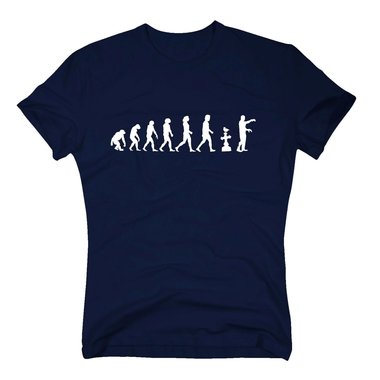 Evolution Zombie - Herren T-Shirt - Dead Tot Walking Untot Walker Evil Halloween dunkelblau-weiss S