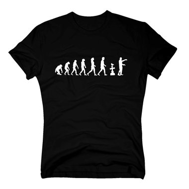 Evolution Zombie - Herren T-Shirt - Dead Tot Walking Untot Walker Evil Halloween dunkelblau-weiss S