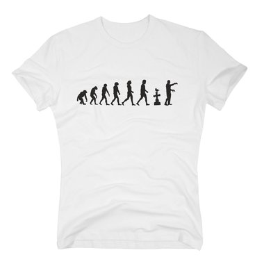 Evolution Zombie - Herren T-Shirt - Dead Tot Walking Untot Walker Evil Halloween dunkelblau-weiss S