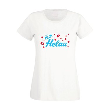 Helau Karneval - Damen T-Shirt - Volksfest Klle Party Feiern Tanzen Saufen Spa schwarz-cyan XS