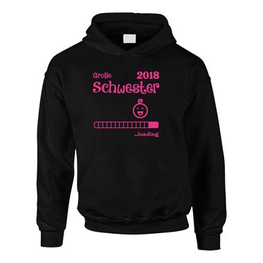 Kinder Hoodie - Groe Schwester 2018 ...loading - Familie Geschwister Geburt 110-116 dunkelblau-weiss