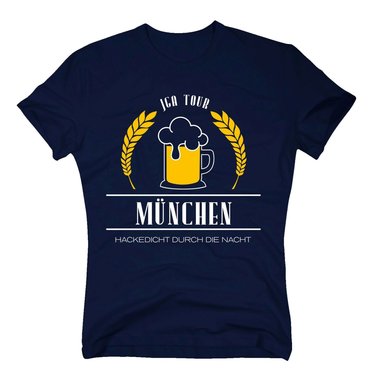 Mnchen - JGA Tour - Hackedicht durch die Nacht - Herren T-Shirt - Hochzeit Crew weiss-schwarz 5XL