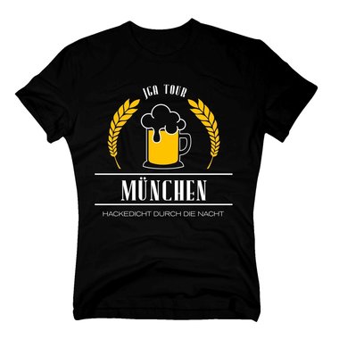 Mnchen - JGA Tour - Hackedicht durch die Nacht - Herren T-Shirt - Hochzeit Crew dunkelblau-weiss S