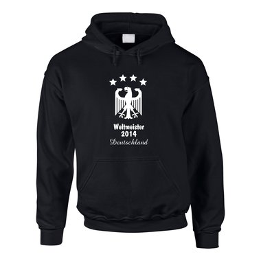 Hoodie Deutschland Weltmeister 2014 Adler schwarz-weiss XXXL