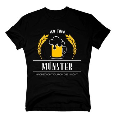 Mnster - JGA Tour - Hackedicht durch die Nacht - Herren T-Shirt - Hochzeit Crew dunkelblau-weiss S