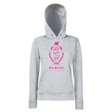 Oktoberfest - Ein Prosit - Damen Hoodie - Wiesn Dirndl Tracht Ma Krug Bier fuchsia-schwarz XS