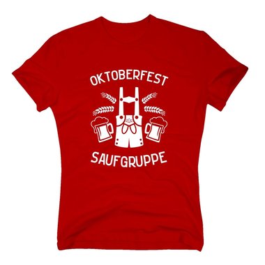 Herren T-Shirt - Oktoberfest Saufgruppe dunkelblau-weiss S