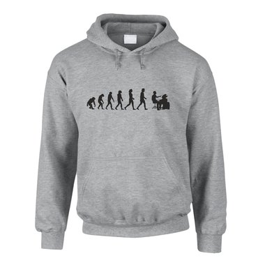 Schlagzeuger Evolution - Herren Hoodie - Hobby Band Live Musik Leben Drum Rock XS grau-schwarz