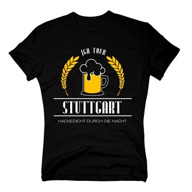 Stuttgart - JGA Tour - Hackedicht durch die Nacht - Herren T-Shirt - Heirat Crew weiss-schwarz 5XL