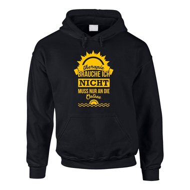 Therapie brauche ich nicht - muss nur an die Ostsee - Herren Hoodie - Urlaub 5XL schwarz-weiss