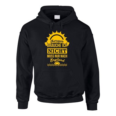 Therapie brauche ich nicht - muss nur nach England - Herren Hoodie - Urlaub XS grau-dunkelblau