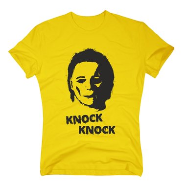 T-Shirt Michael Myers Knock Knock Halloween gelb XXL