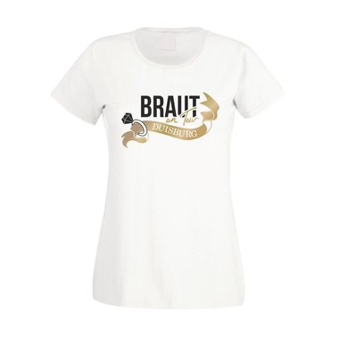 JGA - Braut on Tour - Duisburg - Damen T-Shirt schwarz-gold XXL