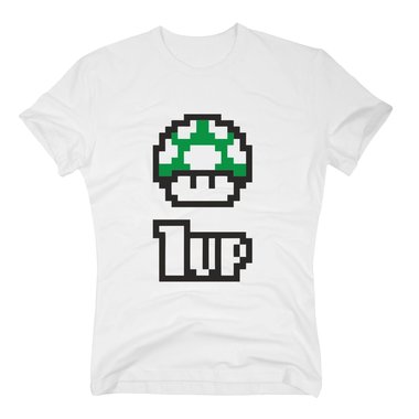 Retro Herren T-Shirt - Super Mario - 1 Up - Gaming Toad  dunkelblau-weiss S