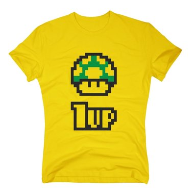 Retro Herren T-Shirt - Super Mario - 1 Up - Gaming Toad  dunkelblau-weiss S