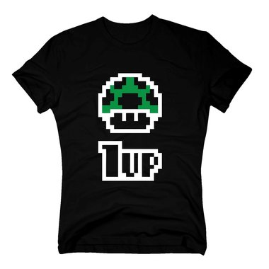 Retro Herren T-Shirt - Super Mario - 1 Up - Gaming Toad  dunkelblau-weiss S