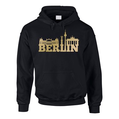 Berlin Skyline - Herren Hoodie grau-dunkelblau XS