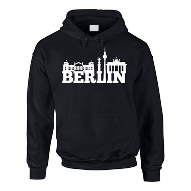 Berlin Skyline - Herren Hoodie schwarz-weiss 5XL