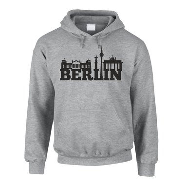 Berlin Skyline - Herren Hoodie schwarz-weiss 5XL