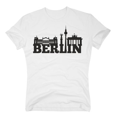 Berlin Skyline - Herren T-Shirt weiss-schwarz S