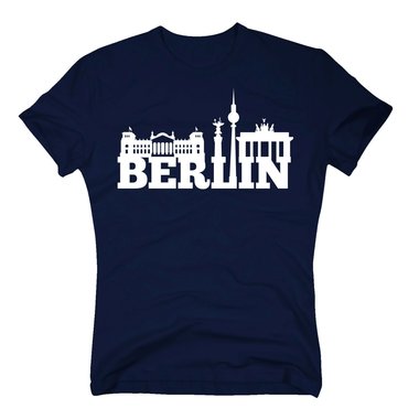 Berlin Skyline - Herren T-Shirt weiss-schwarz S