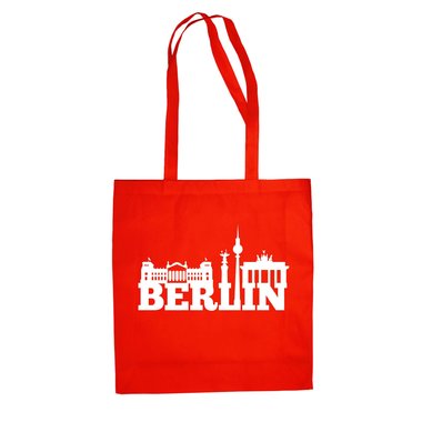 Berlin Skyline - Jutebeutel weiss-schwarz