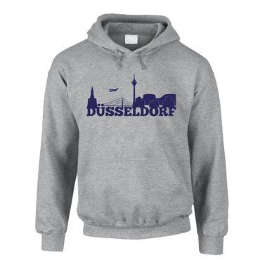 Dsseldorf Skyline - Herren Hoodie grau-schwarz 5XL