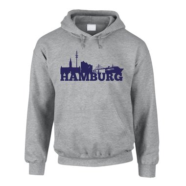 Hamburg Skyline - Herren Hoodie schwarz-weiss XS