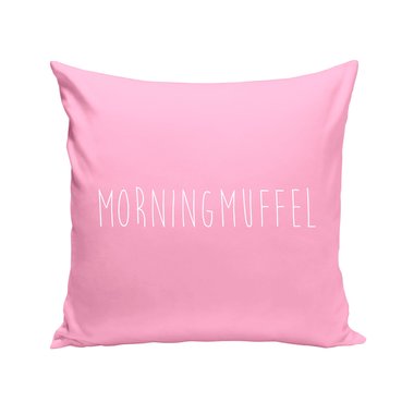 Morningmuffel - Dekokissen rosa-weiss