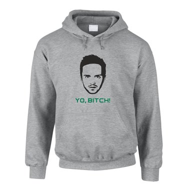 Hoodie Breaking Bad Jesse Yo Bitch Face grau XS