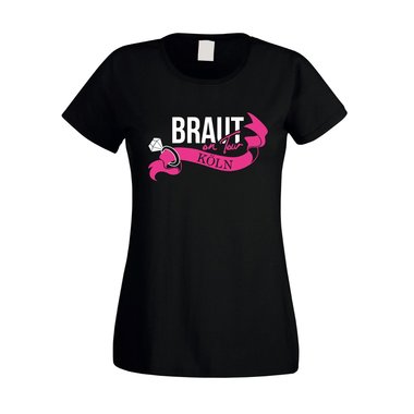 JGA - Braut on Tour - Kln - Damen T-Shirt weiss-fuchsia XS