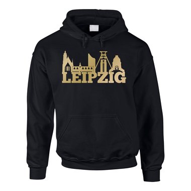 Leipzig Skyline - Herren Hoodie heathergrey-dunkelblau XS