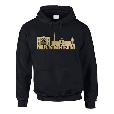 Mannheim Skyline - Herren Hoodie heathergrey-dunkelblau XS