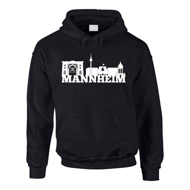 Mannheim Skyline - Herren Hoodie heathergrey-dunkelblau XS