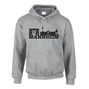 Mannheim Skyline - Herren Hoodie schwarz-weiss 5XL