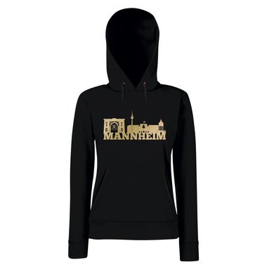 Mannheim Skyline - Damen Hoodie schwarz-gold L