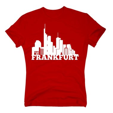 Frankfurt Skyline - Herren T-Shirt rot-weiss S