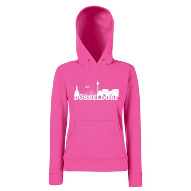 Dsseldorf Skyline - Damen Hoodie fuchsia-schwarz XS