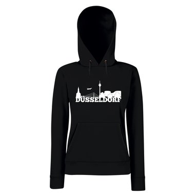 Dsseldorf Skyline - Damen Hoodie schwarz-weiss L