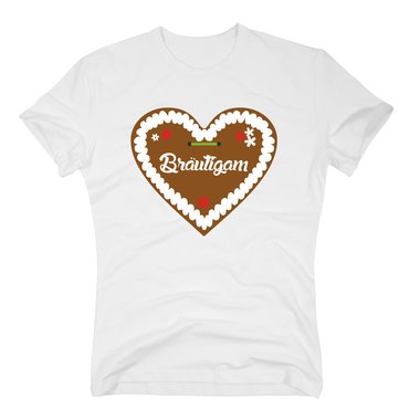 T-Shirt Brutigam Junggesellenabschied Lebkuchen Herz gelb XXL