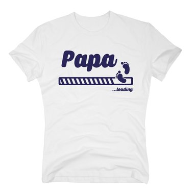 Papa loading - Herren T-Shirt dunkelblau-weiss S