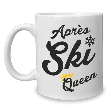 Kaffeebecher - Tasse - Apres Ski Queen weiss-fuchsia