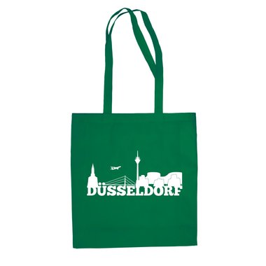 Jutebeutel - Dsseldorf Skyline weiss-schwarz